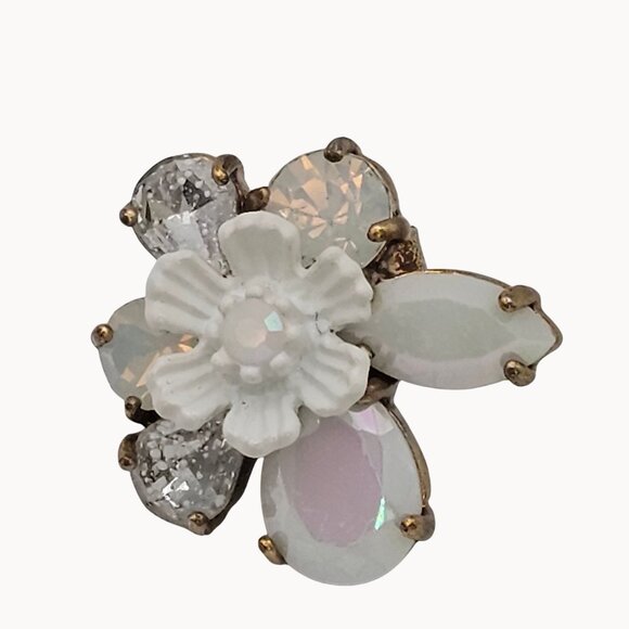 VTG Earrings Elegant Classy Shiny Sparkle Iridescent AB Stone Stud Post Womens - Picture 5 of 16